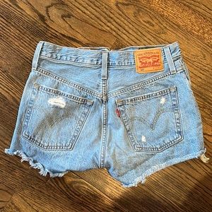 Levis denim high waisted cutoff shorts